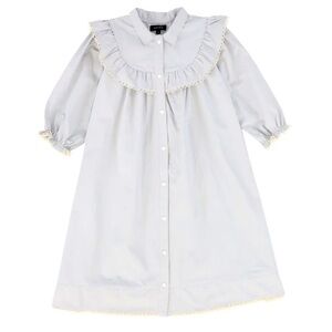 BAMBOO BLUE/GREY LACE
TRIM Girl DRESS